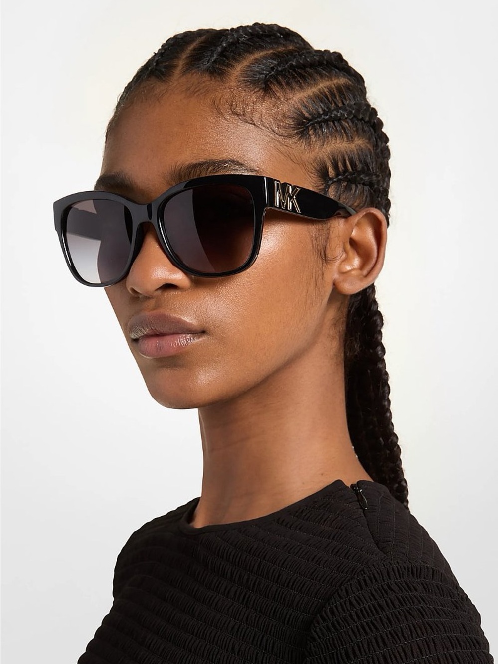 Michael Kors Black Square Gradient Lens Sunglasses